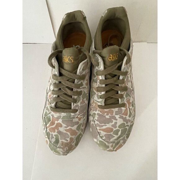 ASICS WOMENS GEL LYTE GREEN CAMO ATHLETIC SHOES HL7V8 SIZE 10 LOW TOP SNEAKERS - Picture 2 of 6